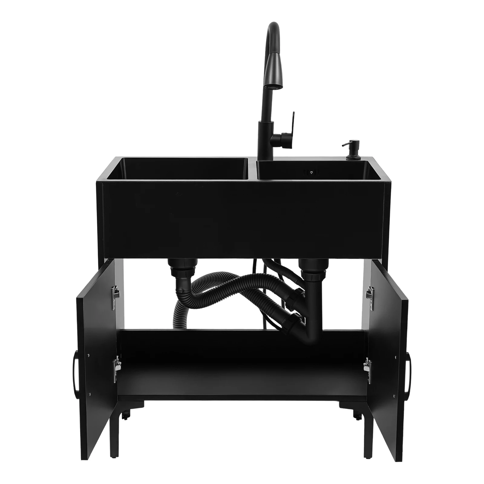 201 حوض غسيل من الفولاذ المقاوم للصدأ حوض غسيل مع حوض صنبور قابل للسحب مع خزانة للمطابخ والمطاعم ومحلات الحلوى #6