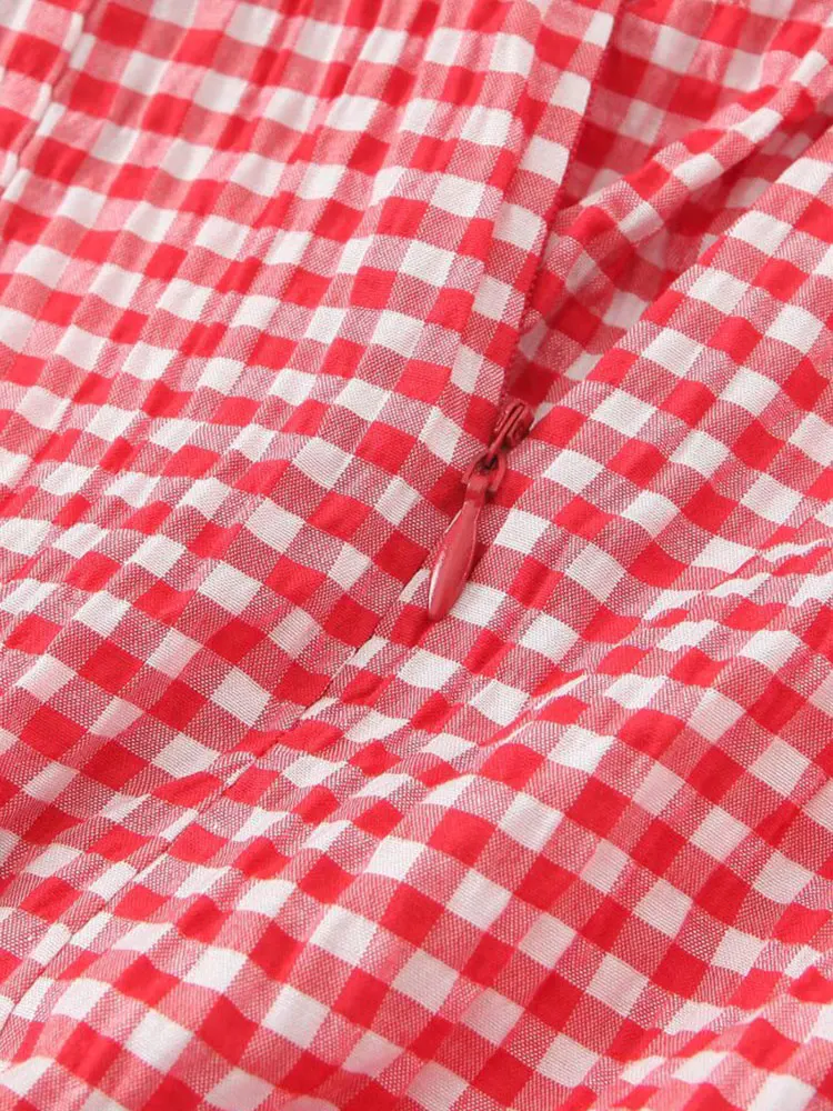 Sexy schickes langes Damen-Cami-Kleid, ärmellos, kariertes Partykleid, Mode, 2025, Sommer, schickes, elegantes Abend-Clubkleid