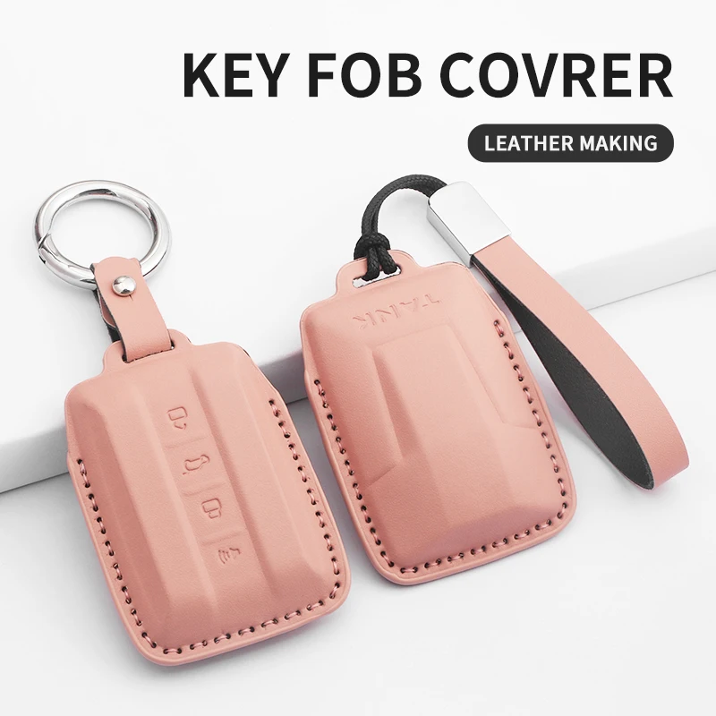 

New TU Car Key Case Cover Protector Keyring Shell Fob For 2021 Tank 300 Tank 500 Series Car Accessories