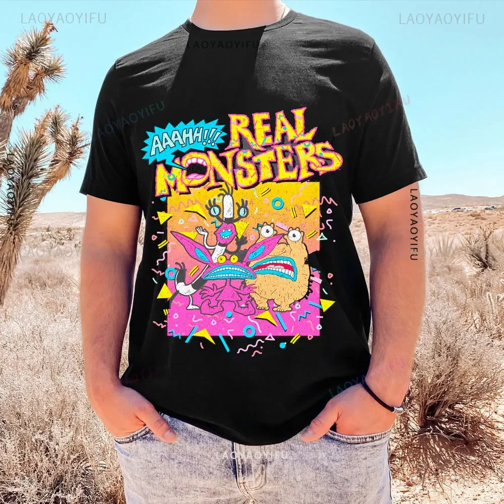 

Aaahh!!! Real Monsters Underground Academy Group Man T-Shirt Summer Aaahh Real Monsters All Characters Cotton Unisex T Shirt
