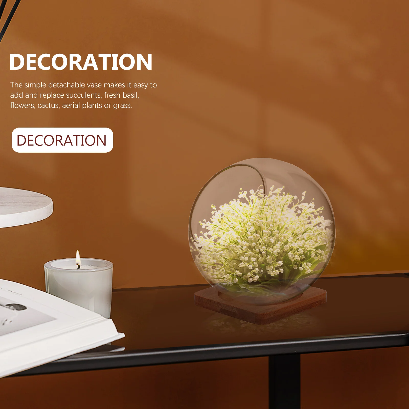 

1Set Moss Glass Vase Transparent Micro Landscape Pot Multi-Functional Household Storage Container Succulent Flowerpot