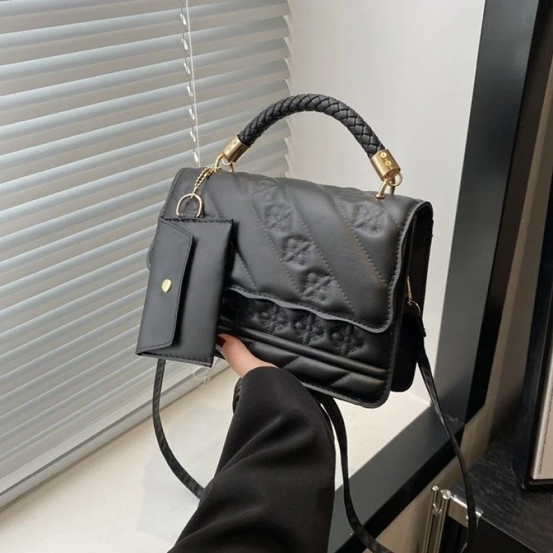 

Популярная классическая кожаная женская сумка-мессенджер, элитная брендовая модная элегантная винтажная сумка с детализацией для поездок на работу ​