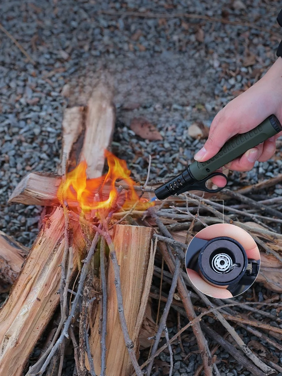 

Outdoor Iatable Adjusting Disassembly BBQ Igniter Windproof Cam Wildfire Barbecue Carbon Ignition Igniter Flame Tower