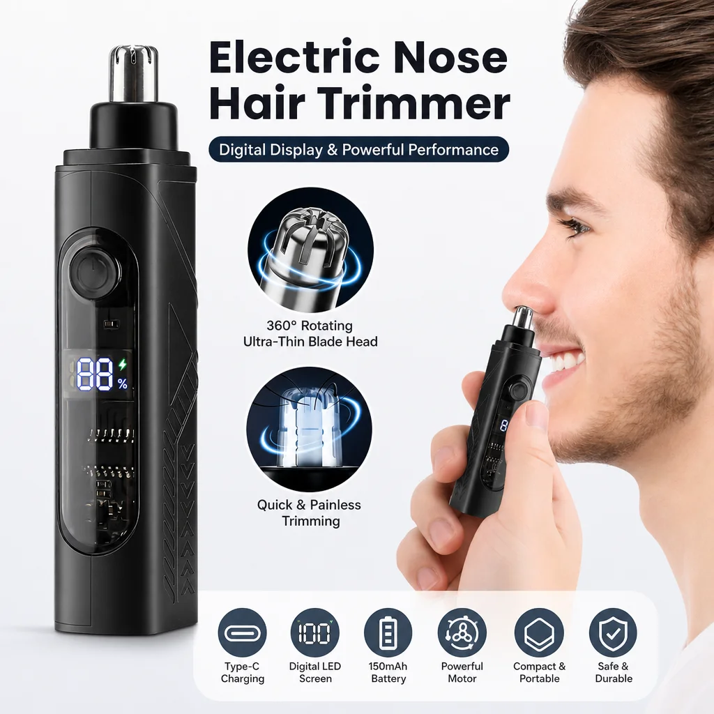 Electric Nose Hair Trimmer Portable Ear Hair Shaver Clipper for Men Women Ear Nose Hair Trimmer Man Clean Trimer Remover Kit