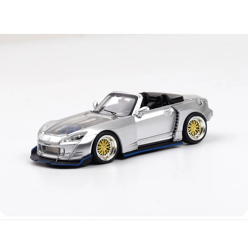 Rm 1/64 honda s2000 widebody modificado conversível com capuz que pode ser aberto simulação de liga fundida modelo de carro estático menino presente de aniversário