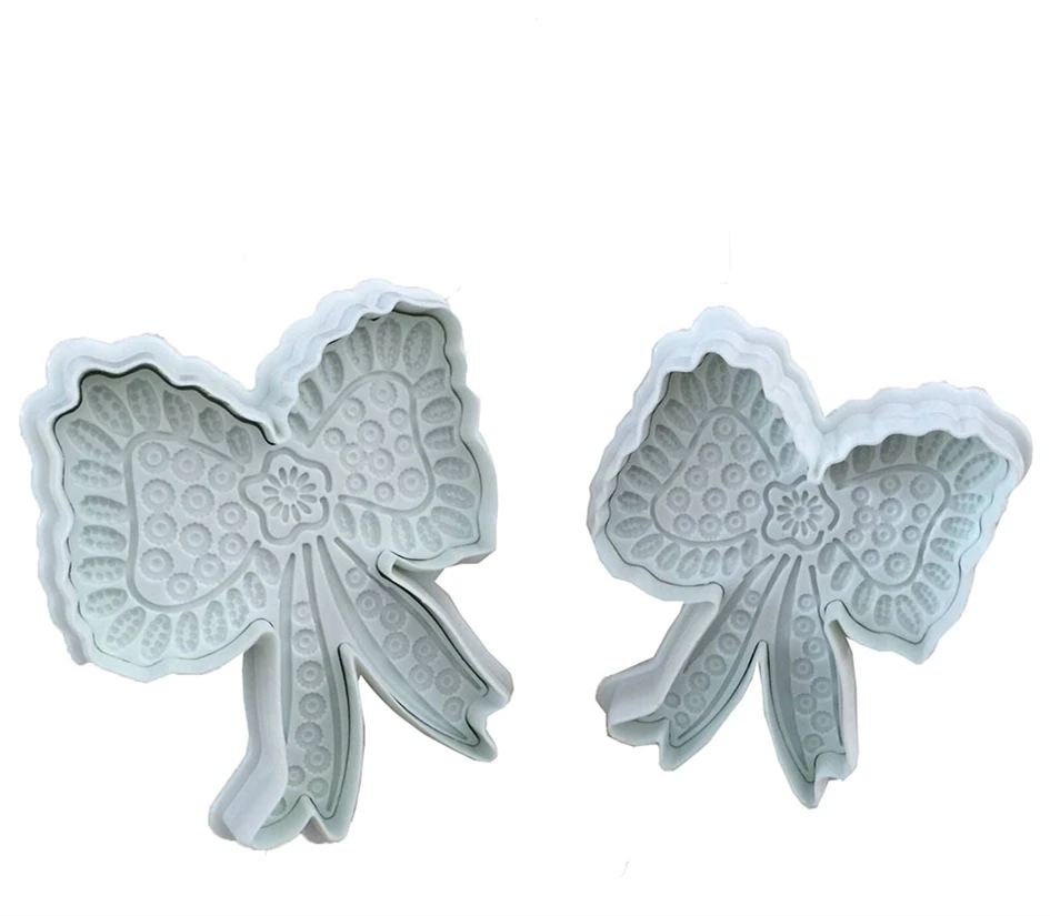 2 pcs/lot Butterfly Bow Tie Shaped Plastic Cake Decoration Tools,Flower Cake Cookie Cutters Set, Fondant Sugar Molds E732