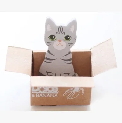 Korean Version of Cute Cardboard Box, Cat, Small Notepad, Notepad, N Times, Note Memo Pad Stationery