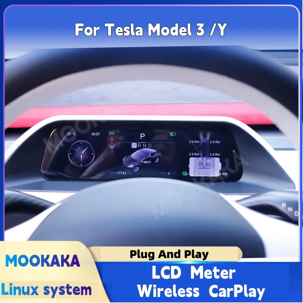 

Digital Dashboard For Tesla Model 3 Y Original Style Car Cluster LCD Meter Virtual Cockpit Digital Instrument Panel Head Unit