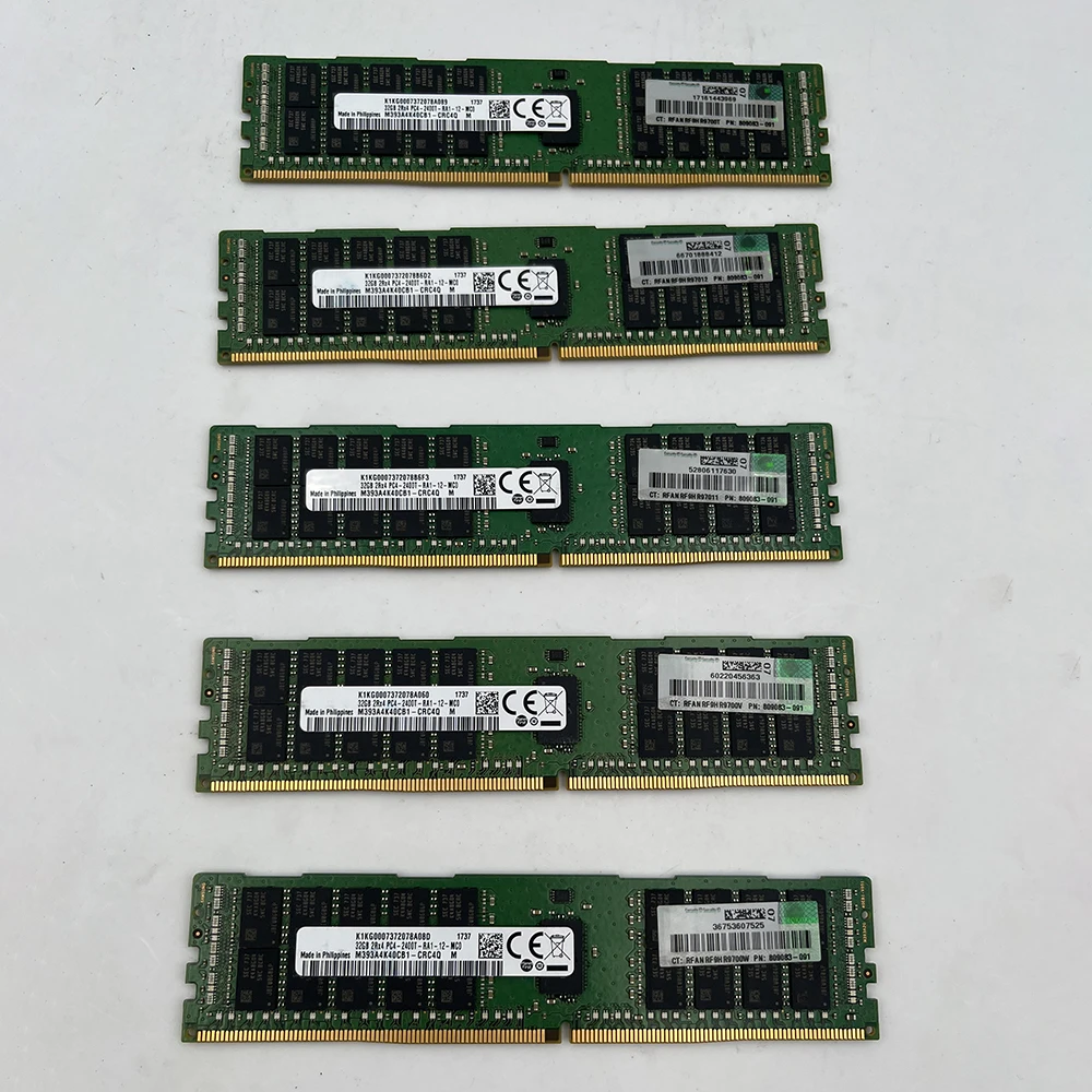 1 Pcs 서버 메모리 809083-091 805351-B21 819412-001 DDR4 32GB 2400T ECC REG 2RX4 PC4-2400T RDIMM RAM DL380 Gen9 G10