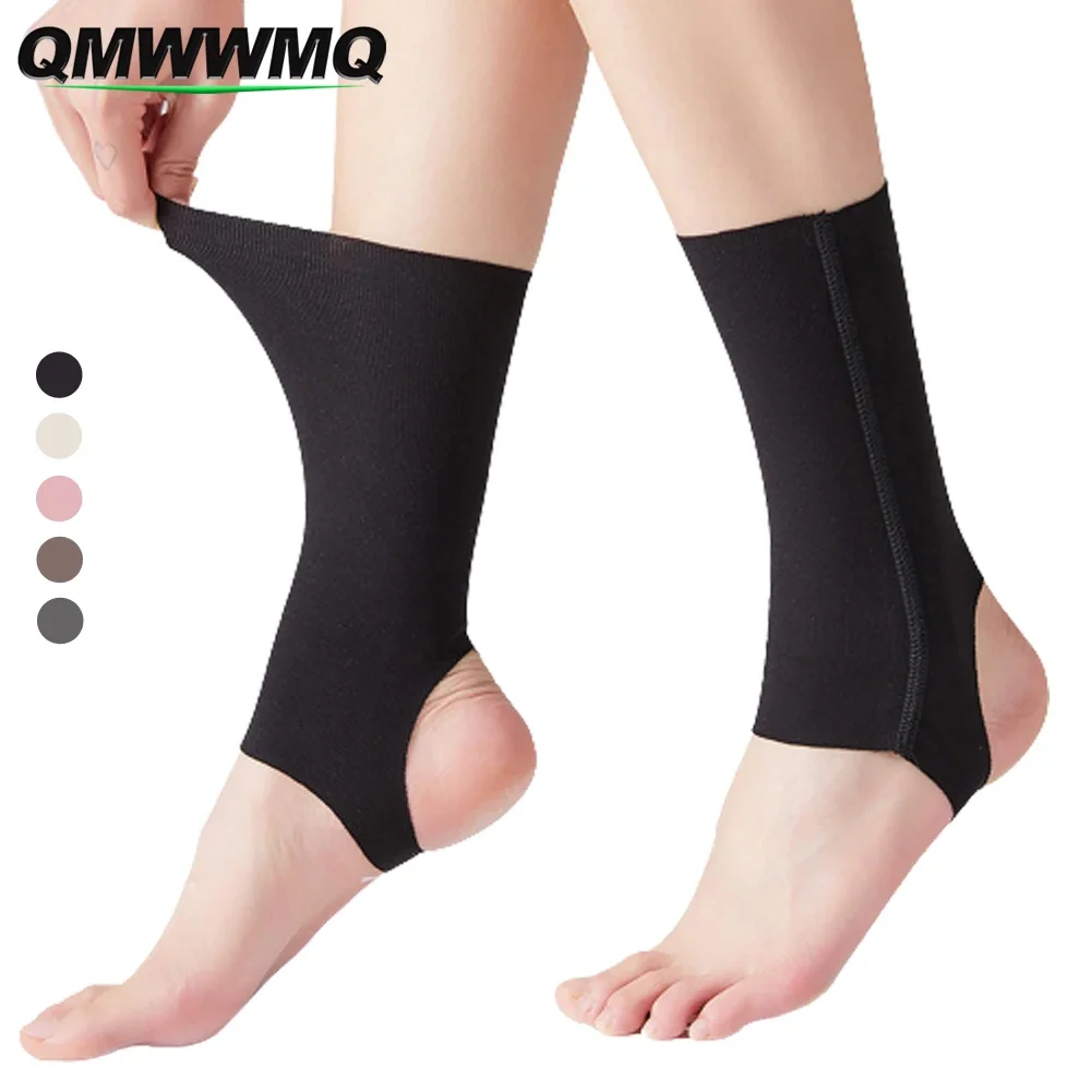 1Pair Ankle Support Sleeve - Open Heel,Light,Elastic & Breathable - Ankle Compression Sock for Swelling,Plantar Fasciitis,Sprain