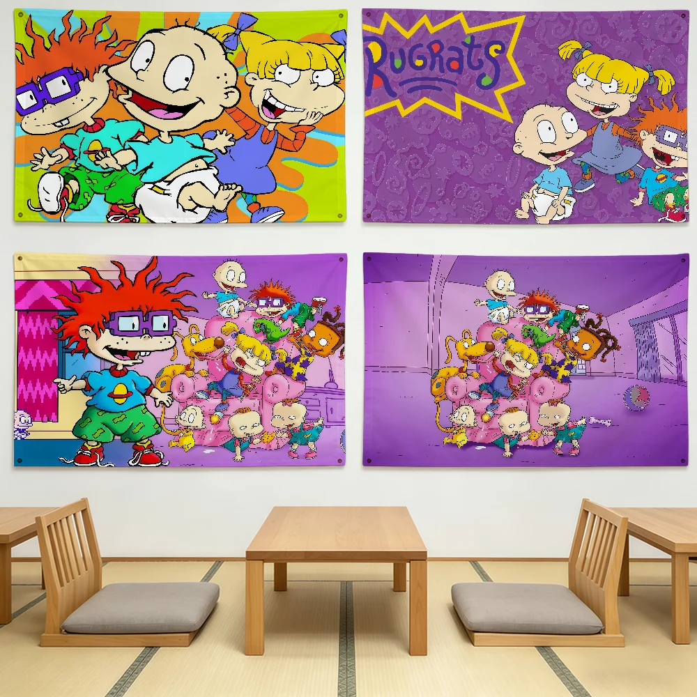 CARTOON R-RUGRATS Flag Durable Outdoor Indoor Patio Festive Decoration Classic Design Pole Wall Room Banner