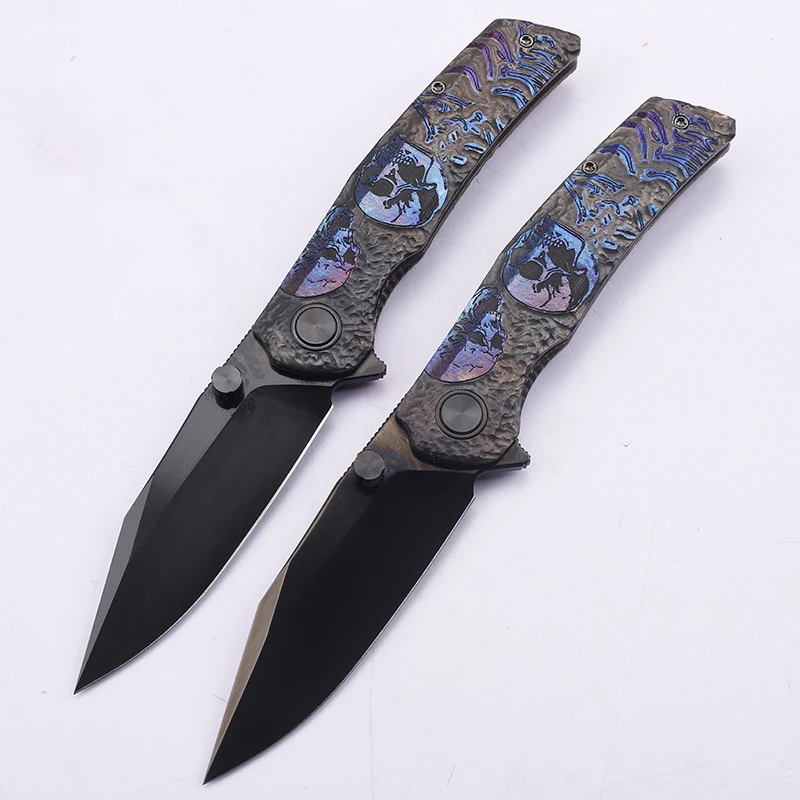 DLC surface treatment M390 steel folding knife, household fruit knife, portable outdoor camping EDC practical tool knife