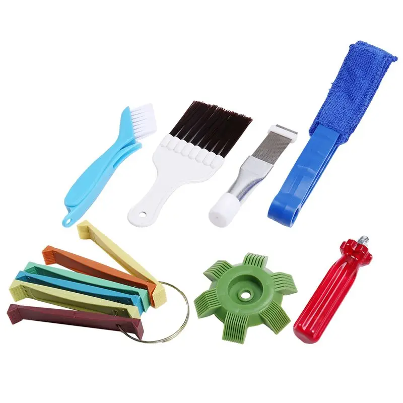 1Set Repair Clean Tool Set Air Conditioner Fin Cleaner Set FCR6 Fin Comb Condenser Air Outlet Cleaner Evaporator Radiator Top-Ra