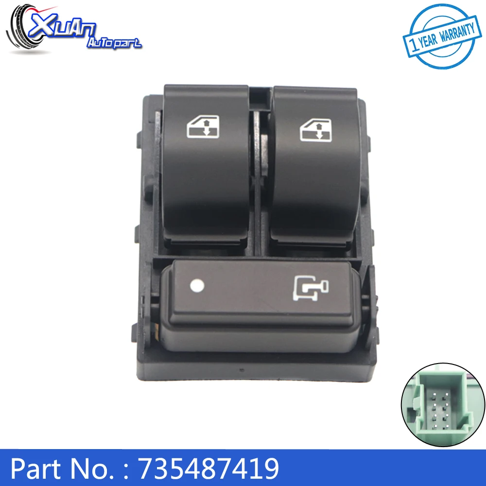 

XUAN 735487419 электрический переключатель управления стеклоподъемником, главная кнопка подъемника для FIAT Ducato для Citroen Jumper II Peugeot Boxer II