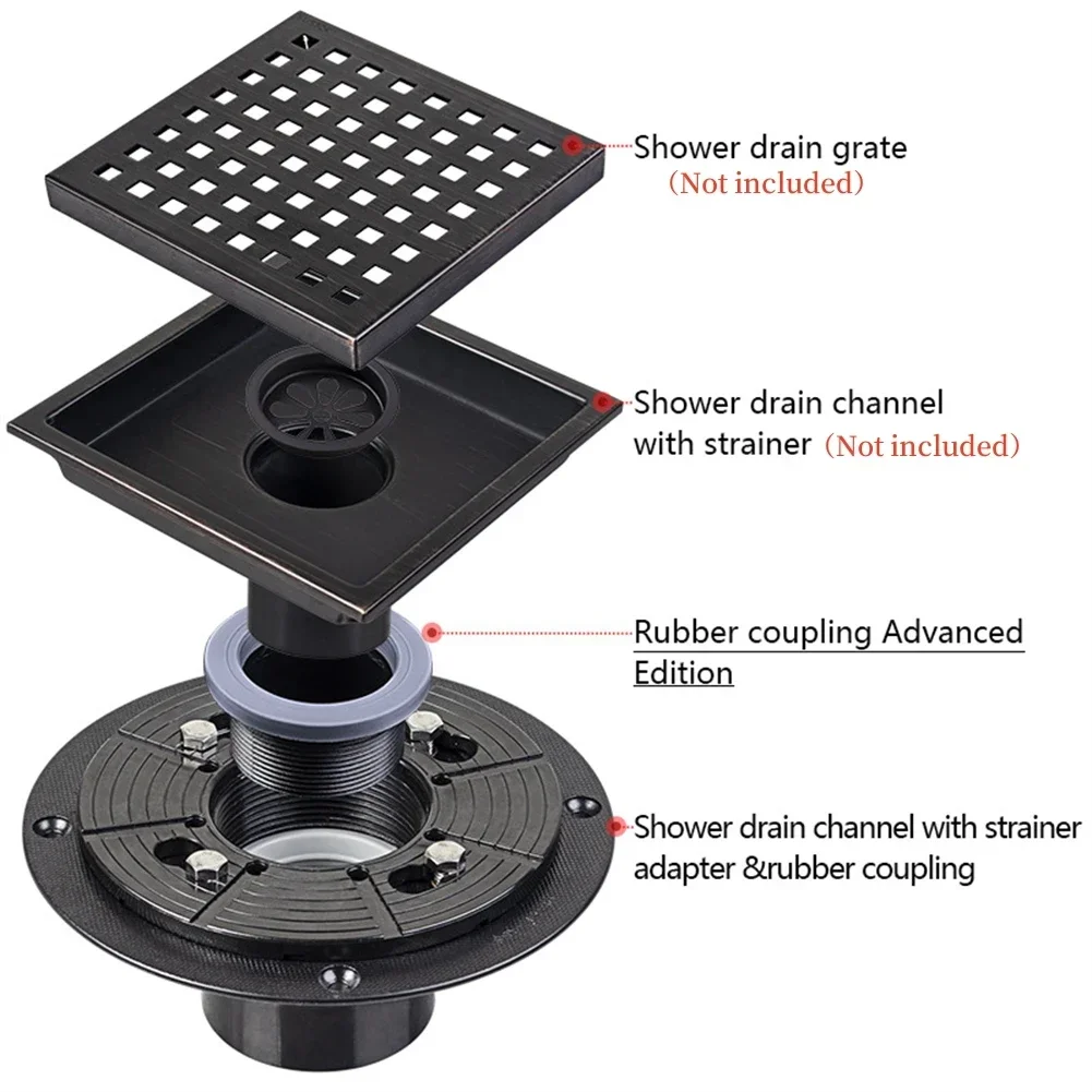 2 Inch Shower Drain Flange Drain Base For Linear Square Drain Installation Drain Connector Flange Home Improvement
