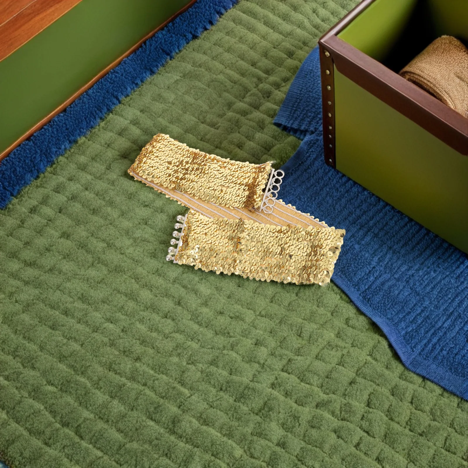 2 قطعة مشد واسع الترتر أحزمة الخصر شريط مطاطي مرن للنساء مرحلة الرقص مساء ارتداء حزام خصر الترتر للنساء