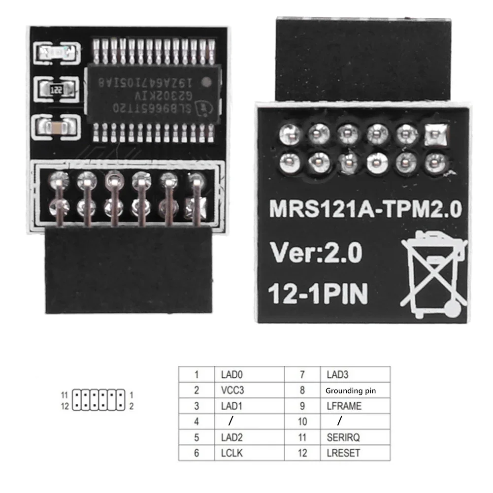 TPM 2.0 Encrypted Security Module LPC 12 14 20 Pin Mainboard Card TPM2.0 Module for ASUS Gigabyte Motherboard For Windows 11