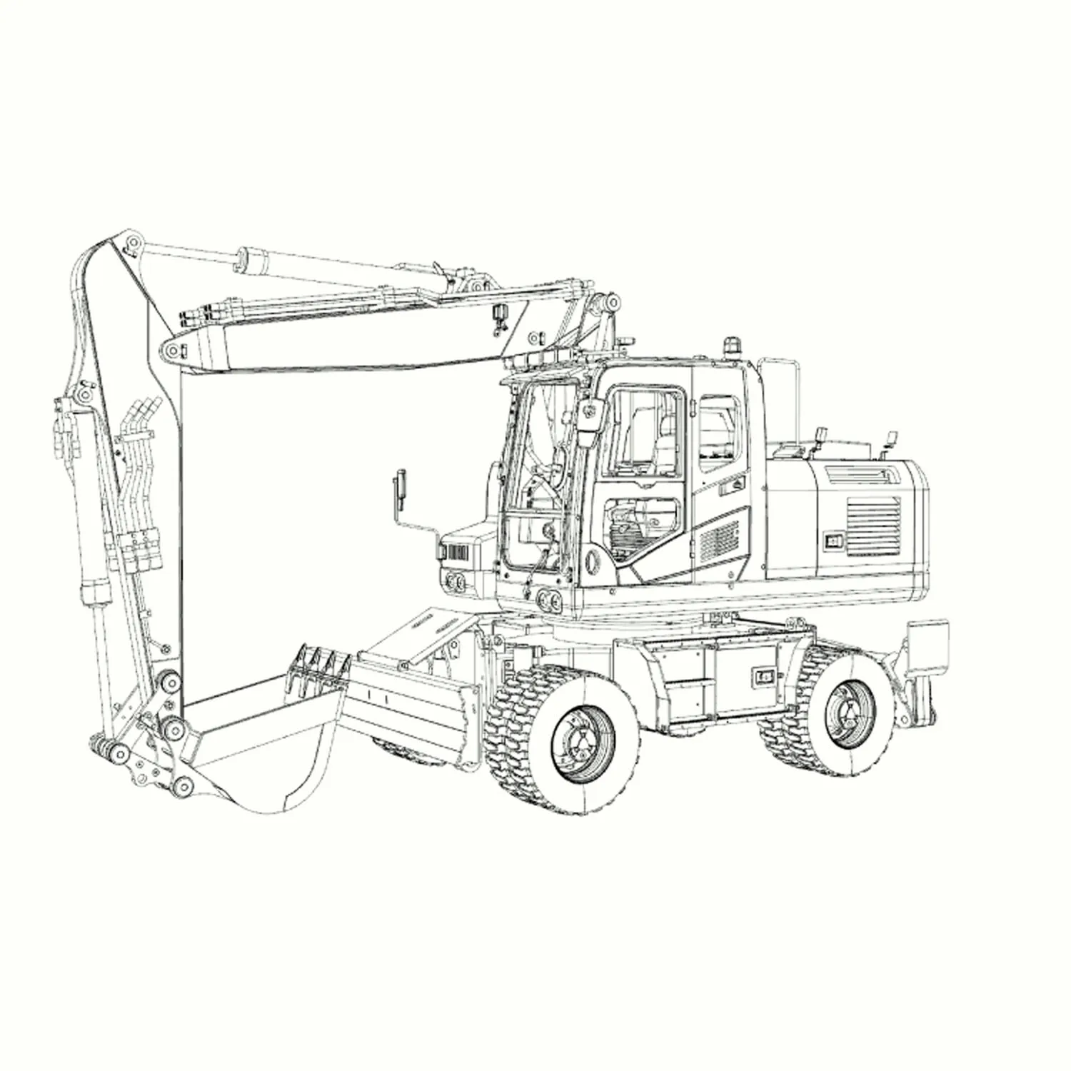 Escavatore idraulico a ruote RC 1/12 PW180 10CH Valvola in metallo Veicolo telecomandato Asse Blocco Gambe di supporto Pala anteriore Modello giocattolo