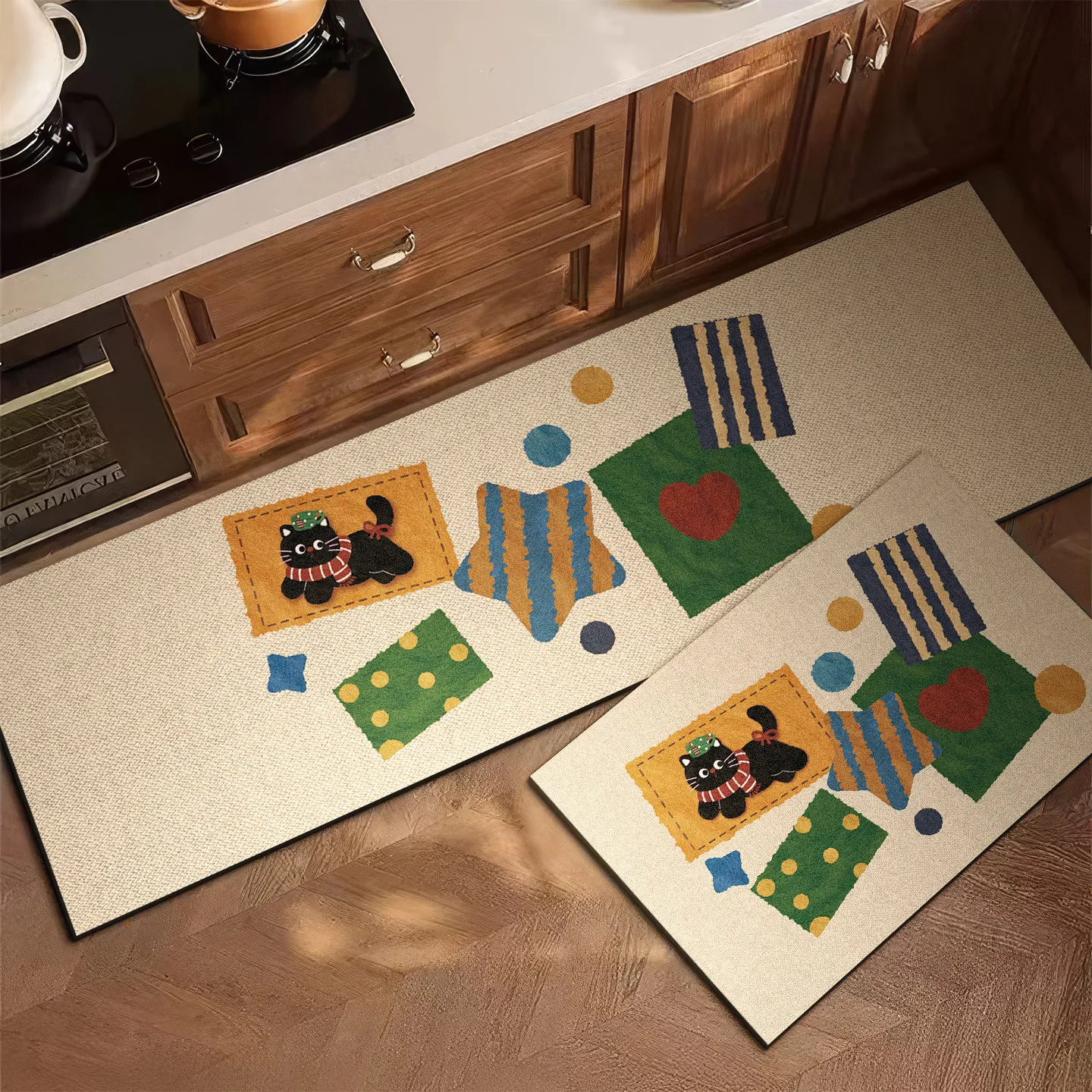 VIKAMA レトロキッチンラグ 滑り止め 洗えるフロアマッ - Home Cooking For Dogs のレビューと価格
