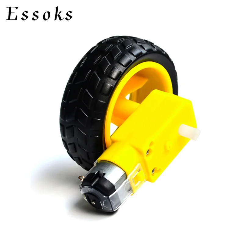 DC Electric Motor with Plastic TT Motor Tire Wheel 3-6V Dual Shaft Gear Motor TT Magnetic Gearbox Engine For Arduino Smart Car