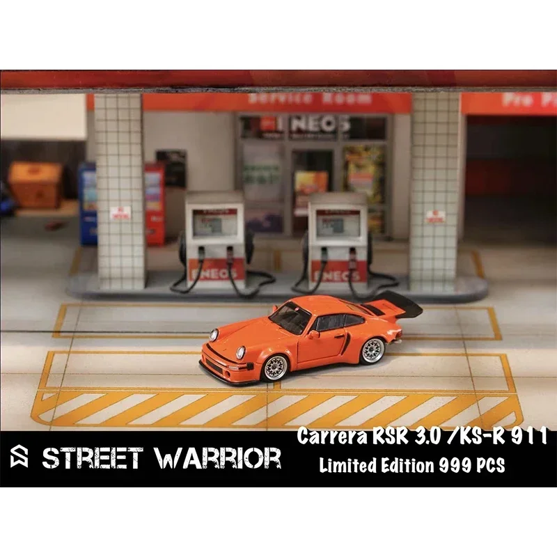 SW 1:64 Carrera RSR 3.0 KS-R Orange Diecast Diorama Car Model Collection Miniature Toys Street Weapon