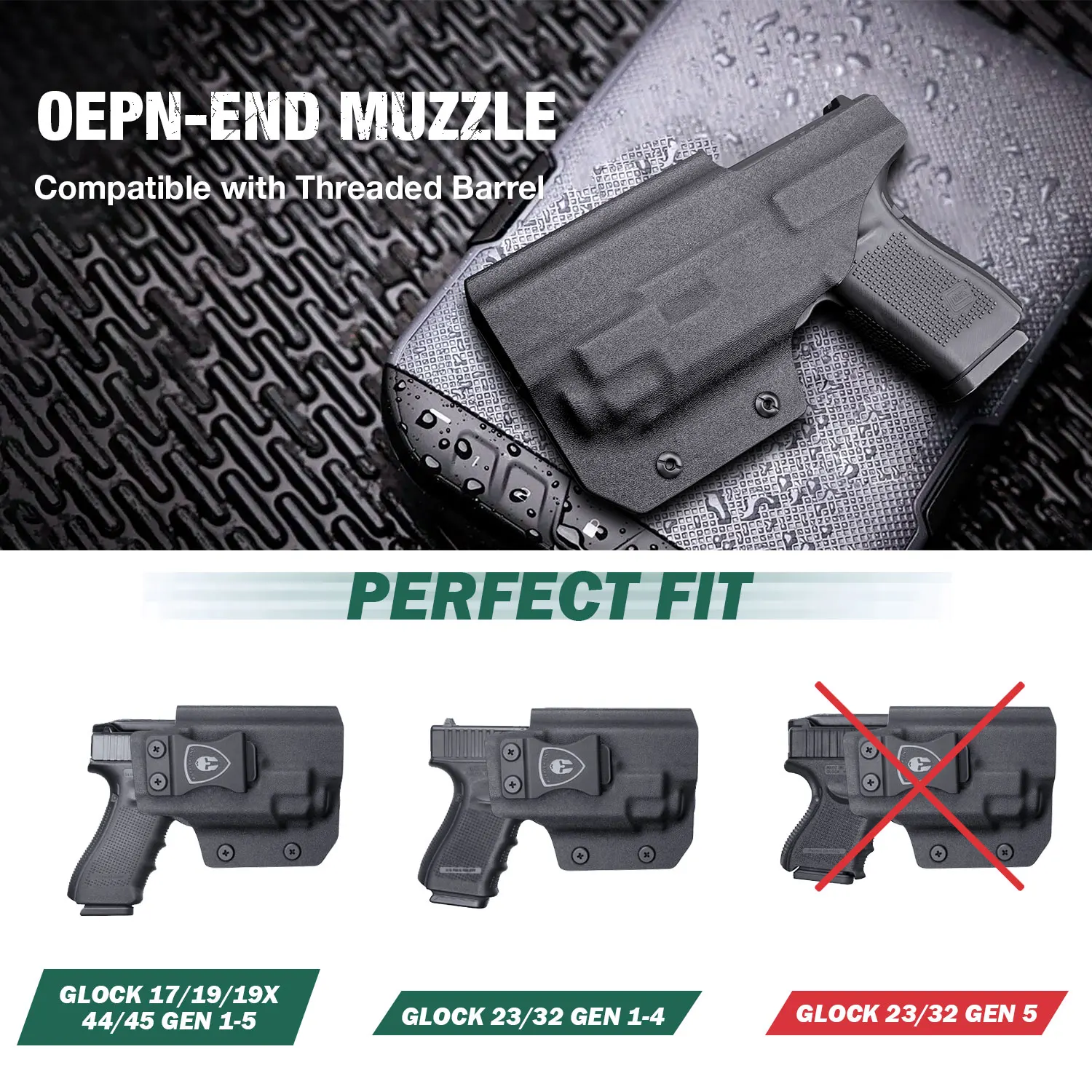 Glock 17/19用IWBホルスター TLR-8対応 黒 右利き