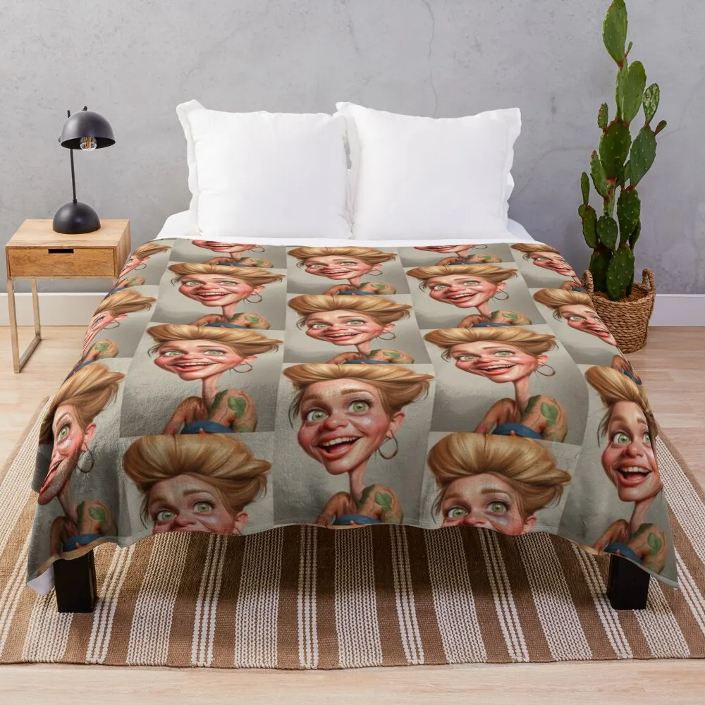 Tatted woman Throw Blanket cosplay anime Summer Designers Blankets