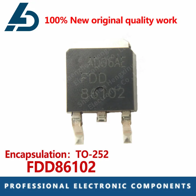 10PCS MOS FDD86102 FDD86102 package TO 252N channel 100V