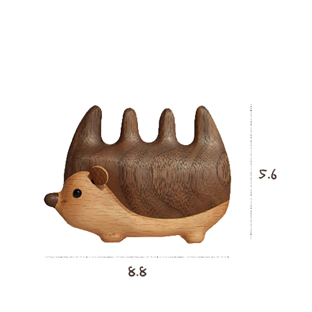 High-End Solid Wood Massage Comb Hedgehog Head Meridian Care Wooden Comb Black Walnut/beech Wood Healthy Gifts