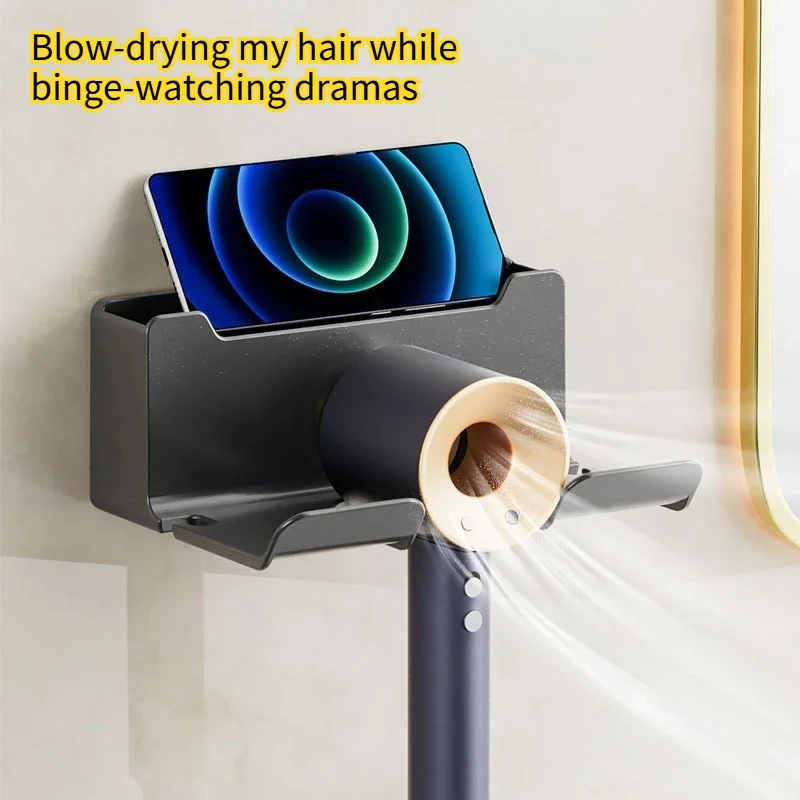 Bohrfreier Wandhalter für Haartrockner Multifunktionaler Badezimmer-Organizer für Kamm Rasierer Kosmetik Badezimmer-Zubehör – Detail 4