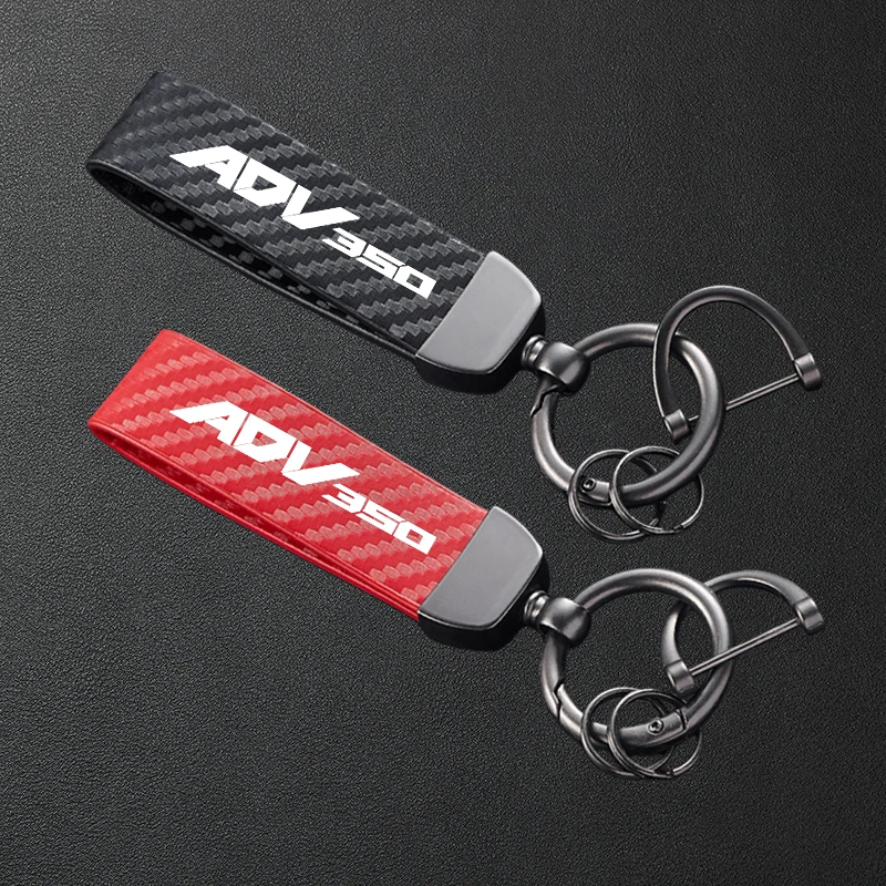 

For HONDA ADV350 Adv350 Adv 350 2020-2025 Accessories Carbon Fiber Textured Leather Keychain Motorcycle Keyring