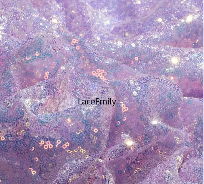 

9 Colors Full colorful sequins embroidery Lace Fabric Iridescent sequined Tulle Fabric For Girl Dress Wedding Dress Bridal
