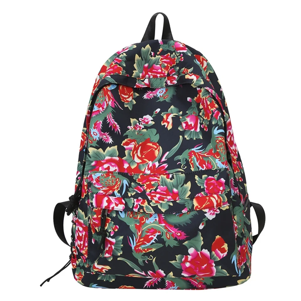 Sac à Dos Polyvalent de Style Collège pour Femme, Cartable avec Impression de Grande Capacité