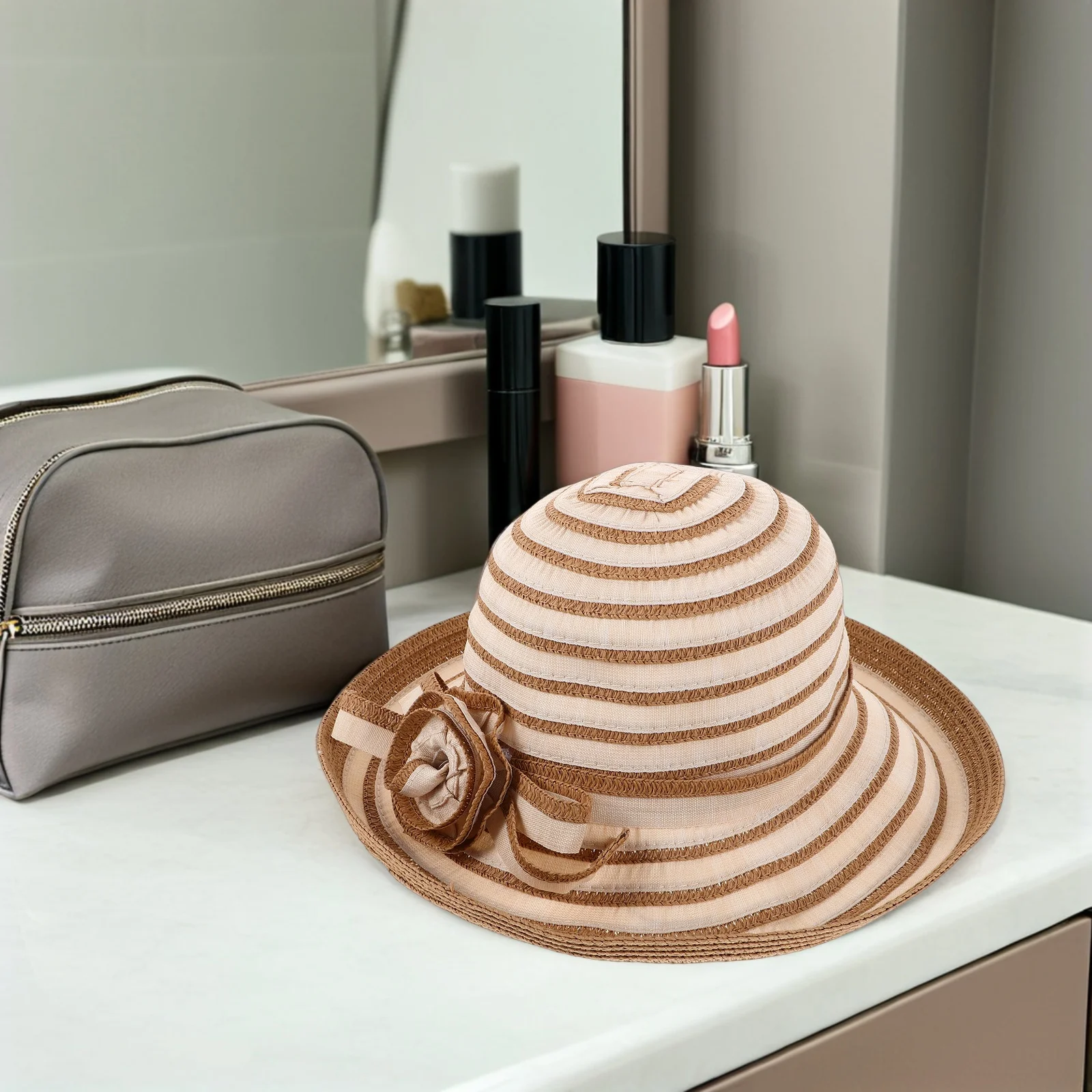 

Boho Wide Brim Straw Hat Women Uv Protection Beach Bucket Cap Handwoven Panama Sun Hat For Outdoor Travel Foldable Lightweight