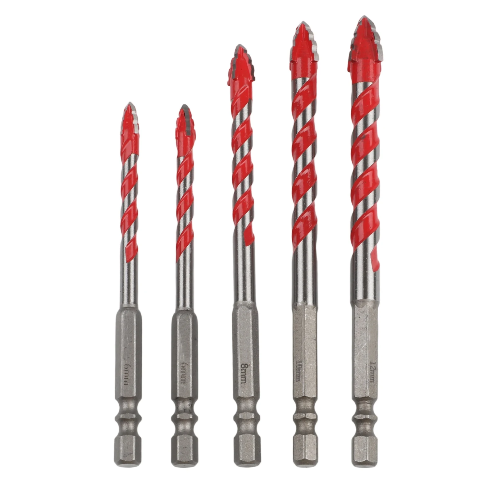 

5pcs 6/6/8/10/12mm Carbide Drill Bits For Drlling Drywall Bricks Tiles Wood Aluminum Sheet Metal Power Tool Parts