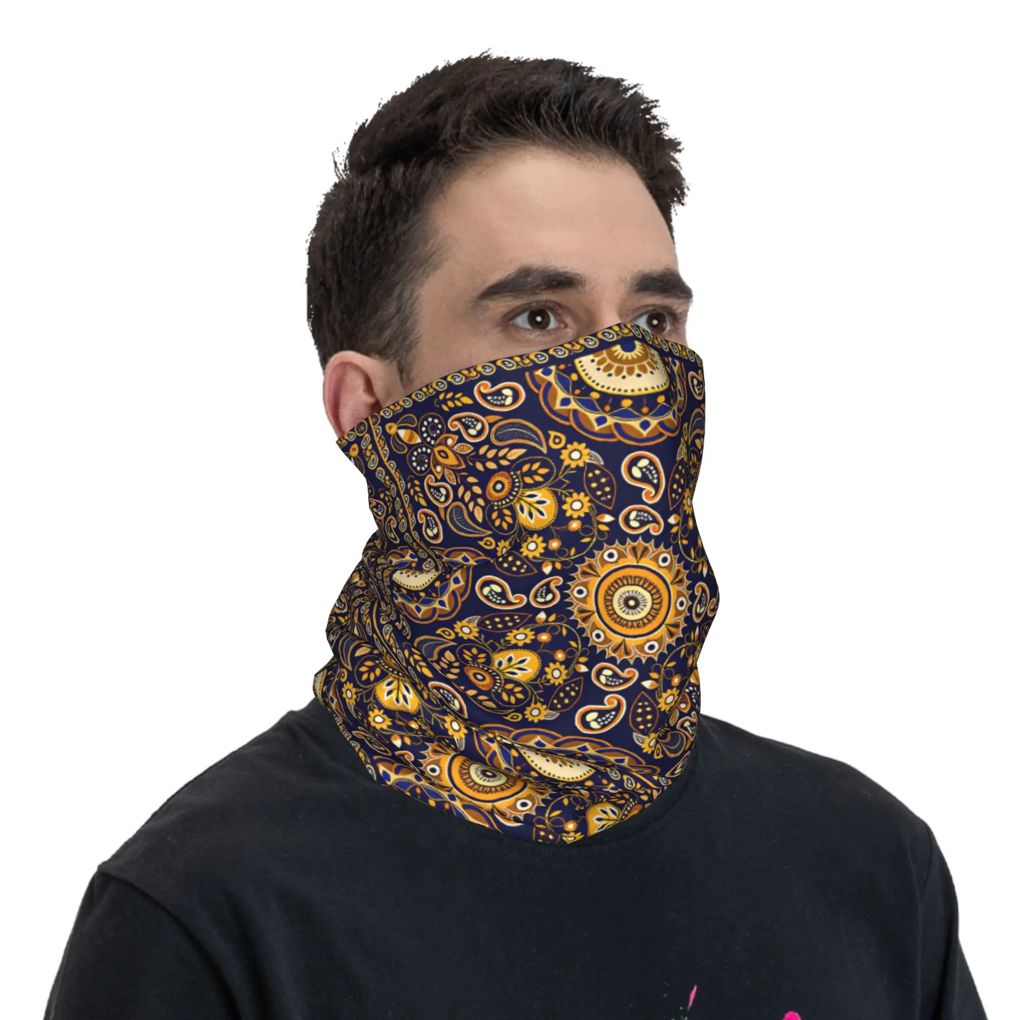 Ukraine Trident Blue Yellow Flag (2) Bandana Neck Gaiter Printed  Mask Scarf Multi-use Headband Running Unisex Adult Winter
