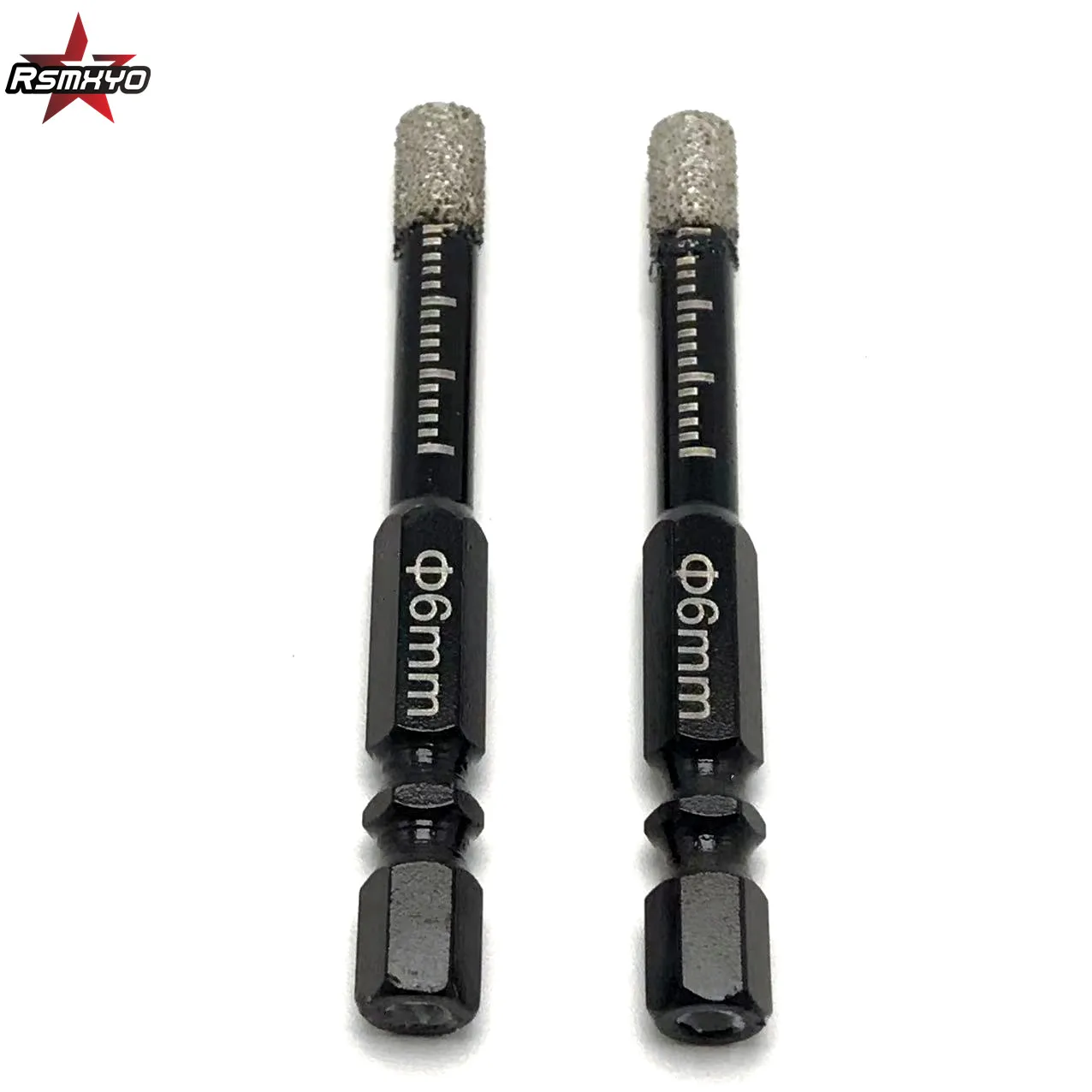 RSMXYO 2PCS 6mm Vaccum Brazed Diamond Dry Drill Bits Hole Saw Cutter  Granite Marble Ceramic Tile Glass Power Tools Accessories