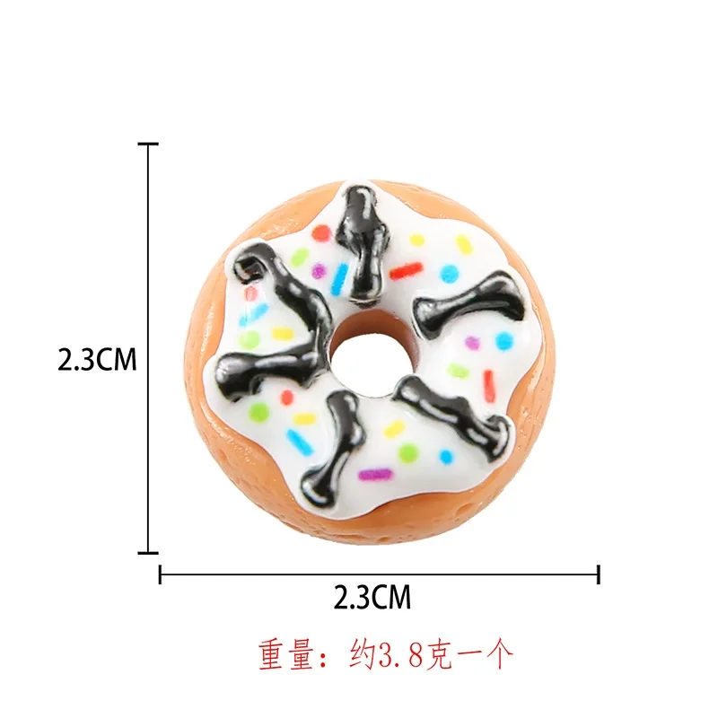 8 stücke Kawaii Neue Nette Mini Donut Flache Rückseite Harz Cabochons Scrapbooking DIY Schmuck Handwerk Dekoration Verzierungen Zubehör – Detail 7