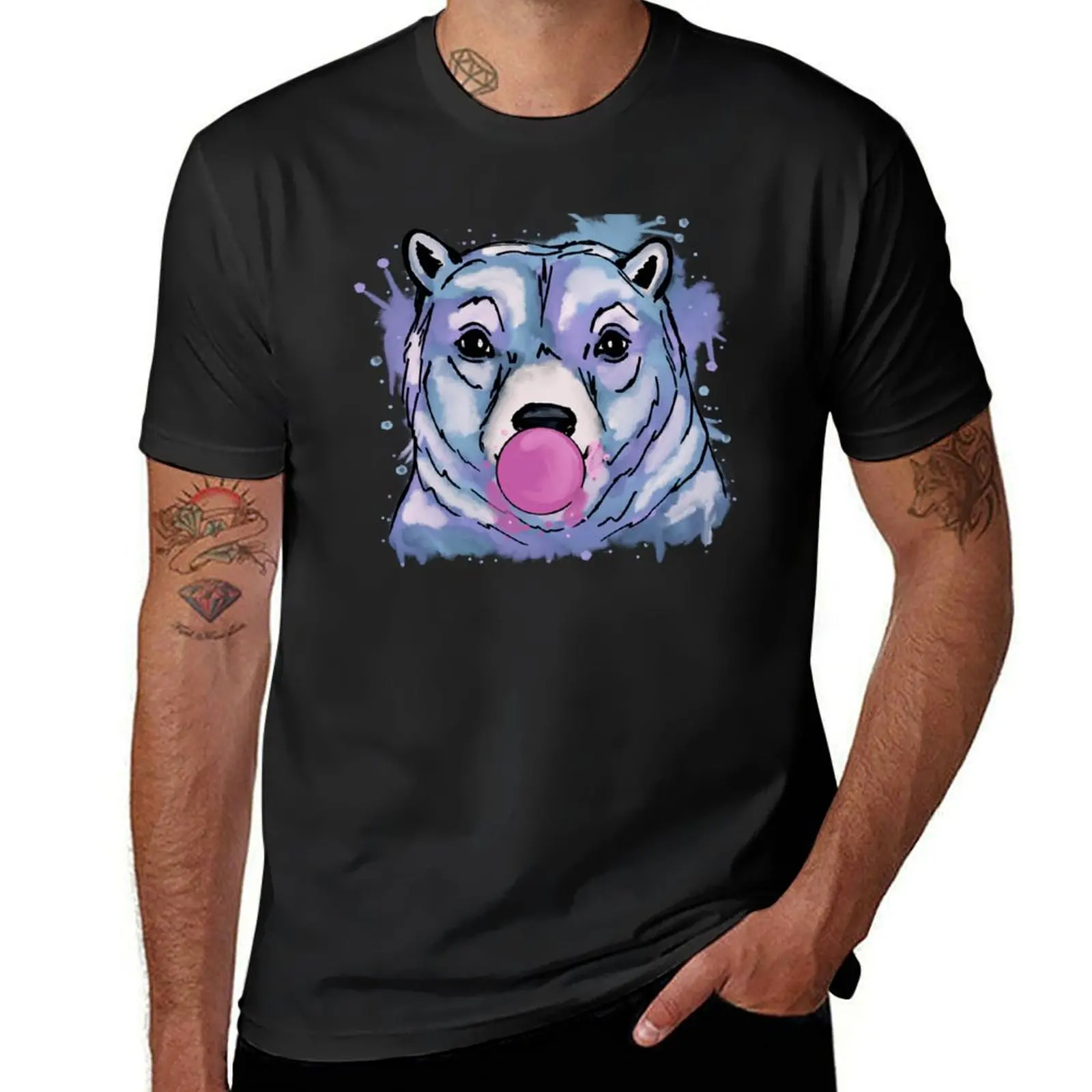 Colorful, polar bear T-Shirt summer clothes oversized customs design your own tops men graphic t shirts