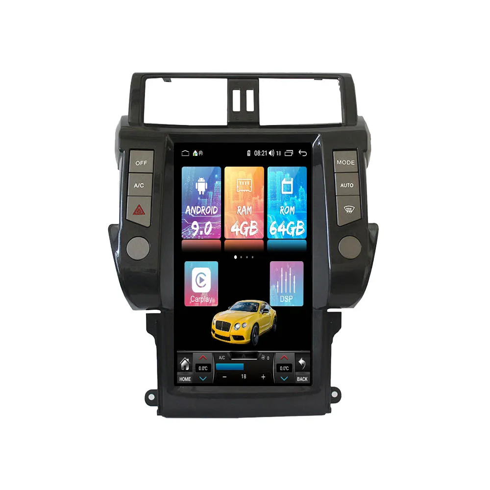 

Для TOYOTA Land Cruiser Prado 150 2010-2013 Автомобильный мультимедийный плеер Стерео Радио Аудио Android T esla Стиль GPS Nav Android 9.0