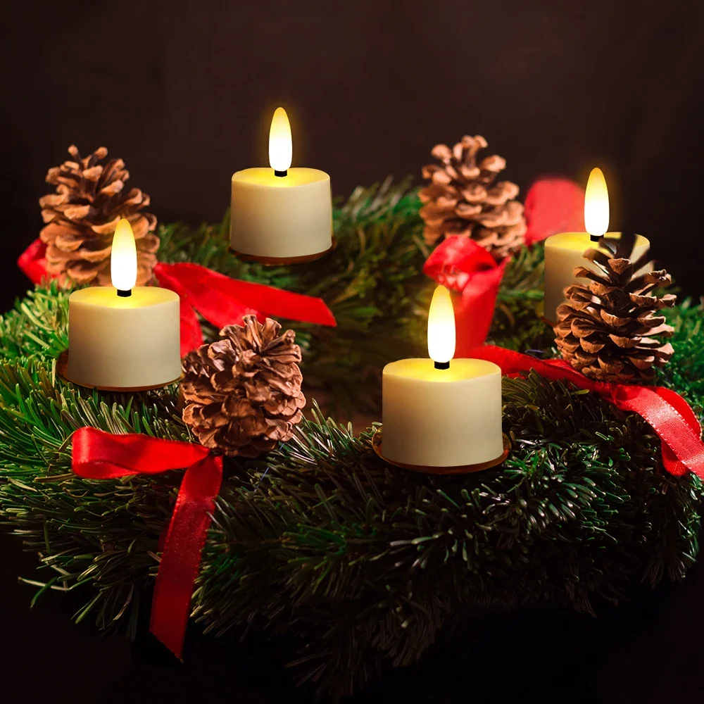 شموع عديمة اللهب قابلة لإعادة الشحن ﻿ Led شمعة الإلكترونية الدافئة ضوء مصباح مع الموقت عن بعد للمنزل ديكور أضواء شموع الزفاف