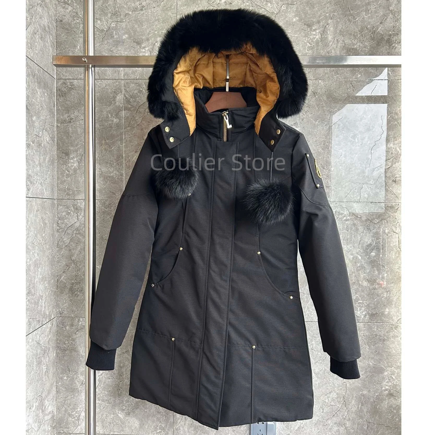 سترة نسائية كندية سفلية، معطف دافئ طويل سميك، سترة نسائية بيضاء مناسبة للمناطق الثلجية الباردة للغاية #3