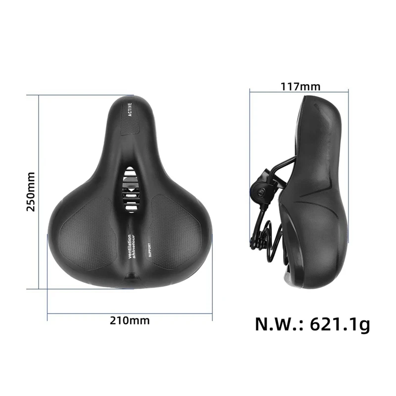 Universal Bicycle Seat Saddles for Mountain Bikes Thick Breathable Shock Absorbing Cycling Saddle for Outdoor Riding