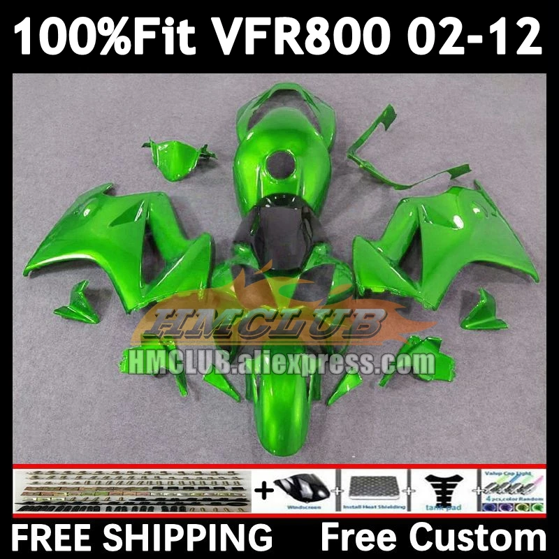 Interceptor For HONDA VFR800RR VFR800 70No.162 VFR 800RR 800 RR 2002 2003 2004 gloss green 2005 2006 2007 08 09 10 11 12 Fairing