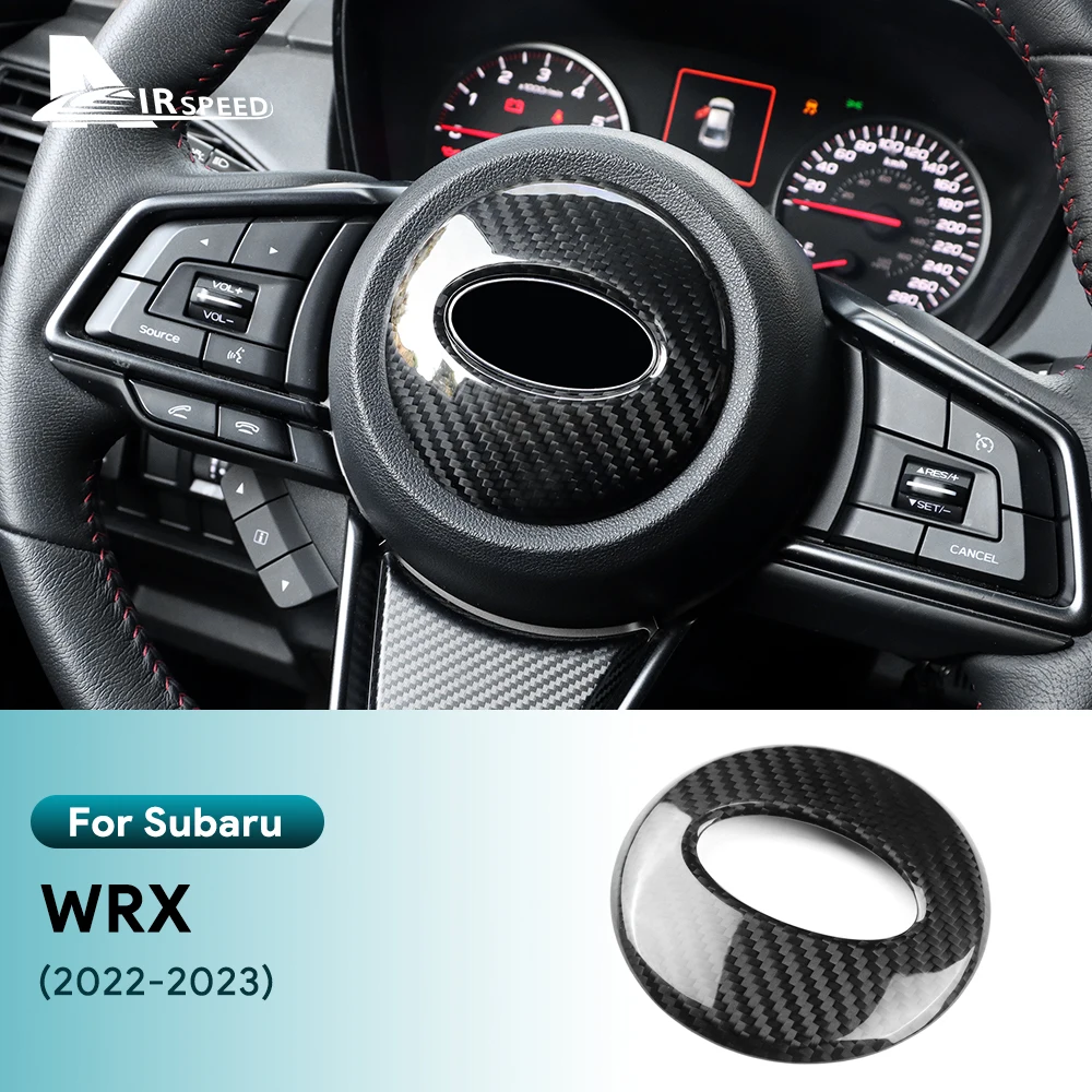 

Наклейка из натурального твердого углеродного волокна для Subaru WRX/ WRX STI 2022 2023, центральный чехол рулевого колеса автомобиля, аксессуары для интерьера