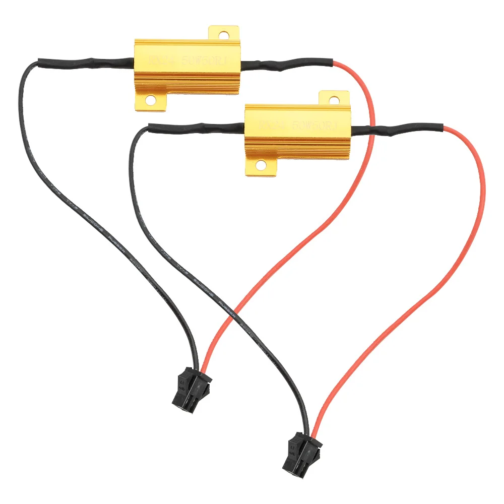 2PCS LED BOW error CAN-Bus 50W 50ohm Load Resistor Warning Canceller Decoder Resistor for LED Bulbs