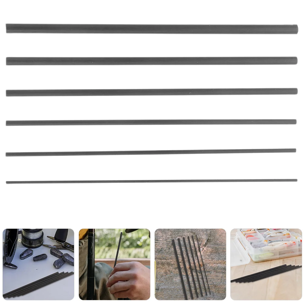 

6 Pcs Lure Rod Carbon Fish Repair Kit Graphite Rods Cable Organizer Fishing Kits Reel Pole Connector Supplies Fiber Solid