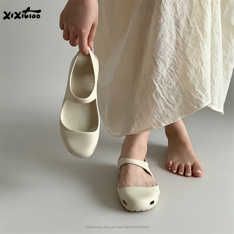 XIXITIAO Lightweight Sandals For Women Summer NEW EVA Soft Comfortable Anti-slip Flats for Yoga Dance Gym Outdoor Hiking Clogs