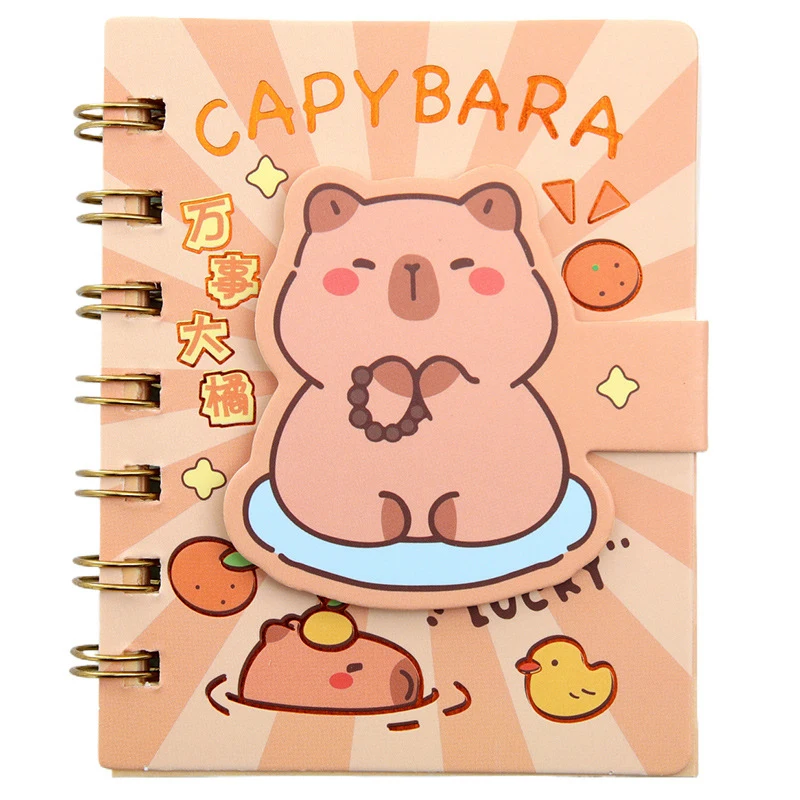 1 pz Kawaii A7 Coil Notebook Cartoon Capybara Mini Notepad Diario Agenda Planner Carino Tasca Coil Notebook Studente di Cancelleria