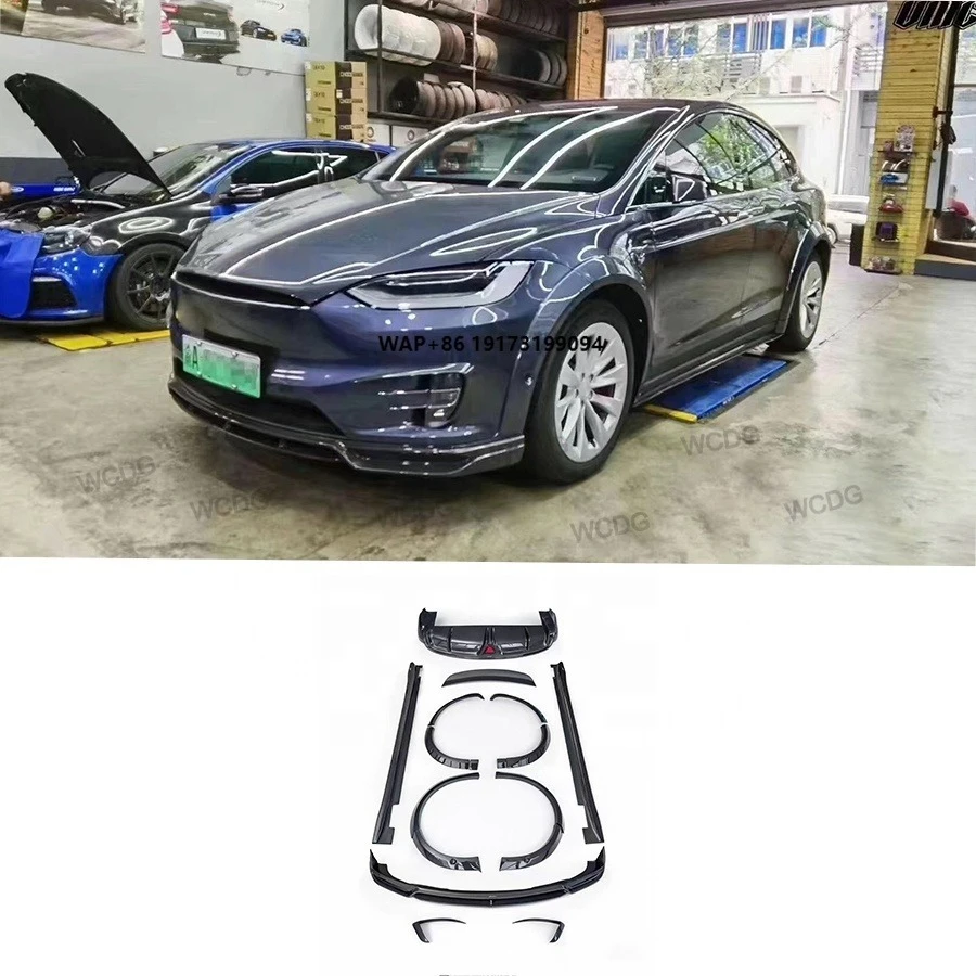 

High Quality Bodykit for-Tesla Model X 2024+ Dry Carbon Fiber Front Lip Side Skirt Wheel Arch Rear Diffuser Spoiler Body Kit